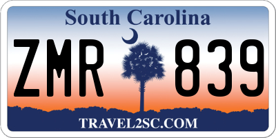 SC license plate ZMR839