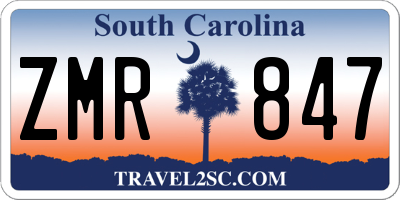 SC license plate ZMR847