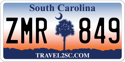 SC license plate ZMR849
