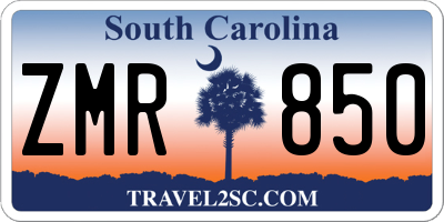 SC license plate ZMR850