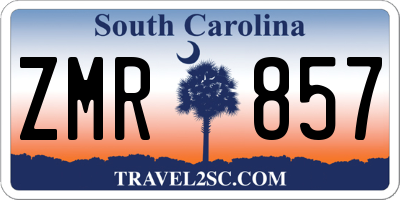SC license plate ZMR857