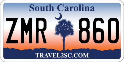 SC license plate ZMR860