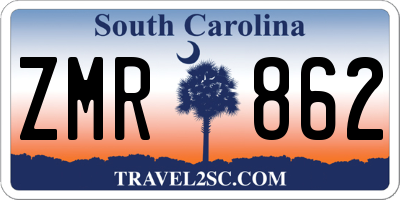SC license plate ZMR862