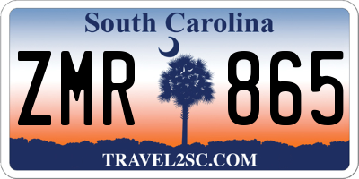 SC license plate ZMR865