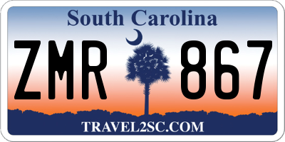 SC license plate ZMR867