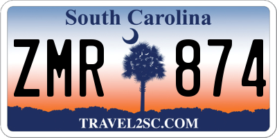 SC license plate ZMR874
