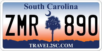 SC license plate ZMR890