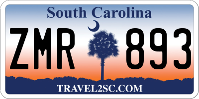 SC license plate ZMR893