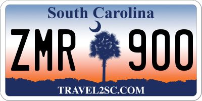 SC license plate ZMR900