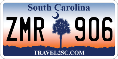 SC license plate ZMR906