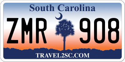 SC license plate ZMR908