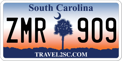 SC license plate ZMR909