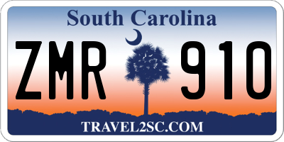 SC license plate ZMR910