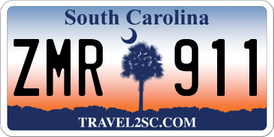 SC license plate ZMR911