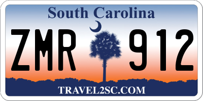 SC license plate ZMR912