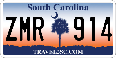 SC license plate ZMR914