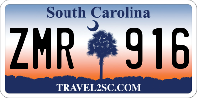 SC license plate ZMR916