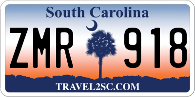 SC license plate ZMR918