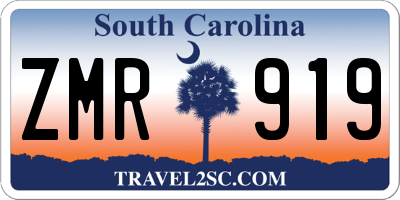 SC license plate ZMR919