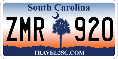 SC license plate ZMR920