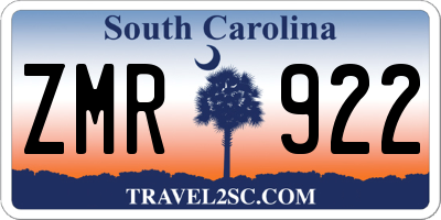 SC license plate ZMR922