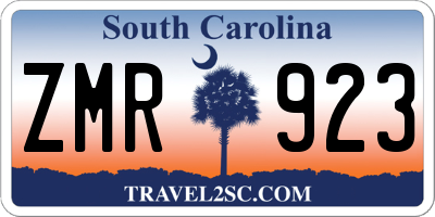 SC license plate ZMR923