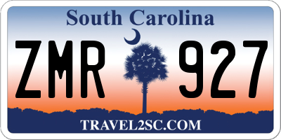 SC license plate ZMR927