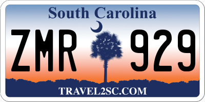 SC license plate ZMR929