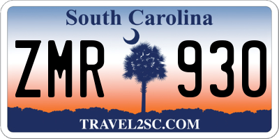 SC license plate ZMR930