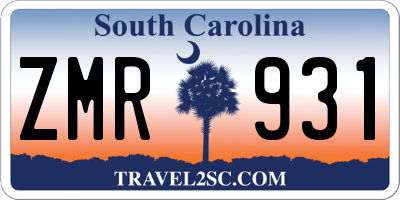 SC license plate ZMR931