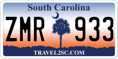 SC license plate ZMR933