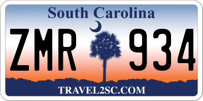 SC license plate ZMR934