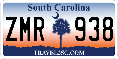 SC license plate ZMR938