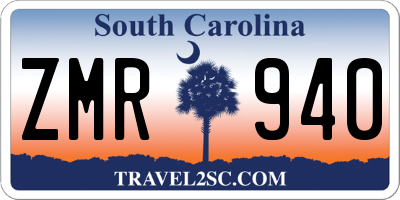 SC license plate ZMR940