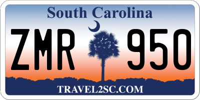SC license plate ZMR950