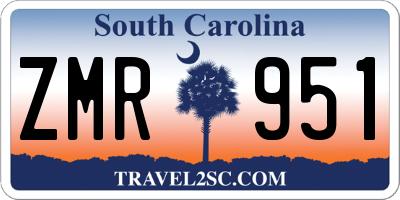 SC license plate ZMR951