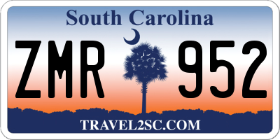 SC license plate ZMR952