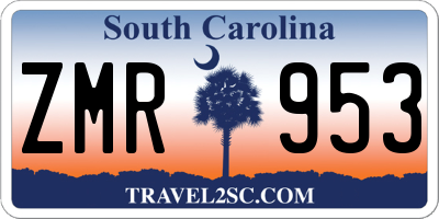 SC license plate ZMR953