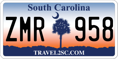 SC license plate ZMR958