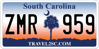 SC license plate ZMR959