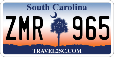 SC license plate ZMR965