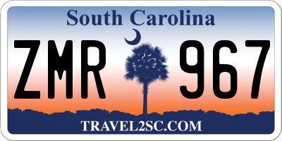 SC license plate ZMR967