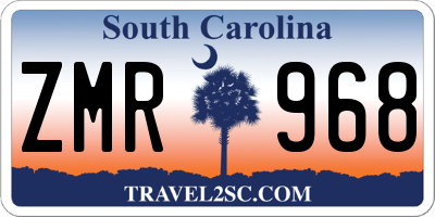 SC license plate ZMR968