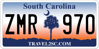 SC license plate ZMR970
