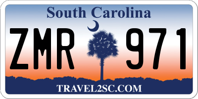 SC license plate ZMR971