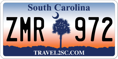 SC license plate ZMR972