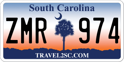 SC license plate ZMR974