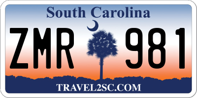 SC license plate ZMR981