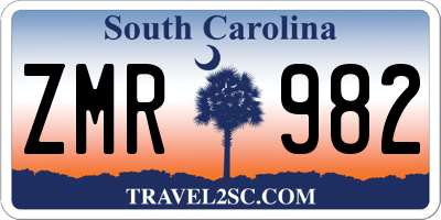 SC license plate ZMR982