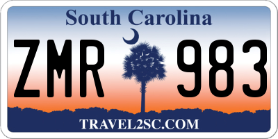 SC license plate ZMR983